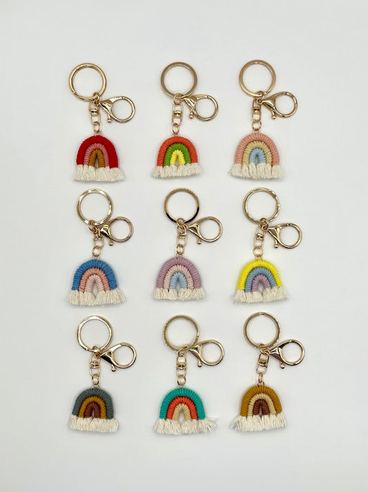 MINI MACRAME RAINBOW KEYCHAINS 1.5”